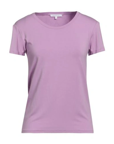 Patrizia Pepe Woman T-shirt Lilac Size 0 Viscose, Elastane, Glass In Purple
