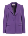 Kaos Jeans Woman Blazer Purple Size 6 Polyester, Elastane