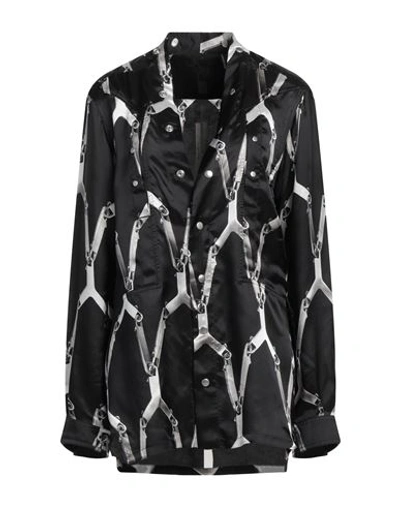 Rick Owens Woman Shirt Black Size 8 Viscose, Cupro In Black
