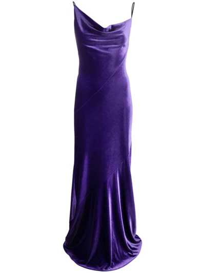 Philosophy Di Lorenzo Serafini Satin Maxi Dress In Purple