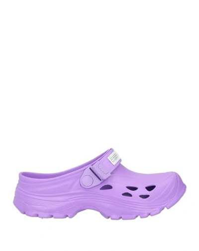 SUICOKE SUICOKE WOMAN MULES & CLOGS PURPLE SIZE 8 NATURAL RUBBER