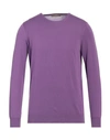 Cruciani Man Sweater Purple Size 44 Cotton