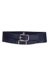 Linea Pelle Wide Multi Buckle Waist Belt In Black