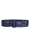 Linea Pelle Covered Buckle Sash Belt In Black
