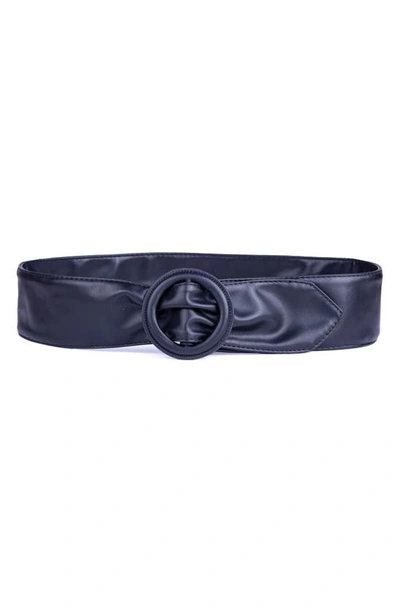 Linea Pelle Covered Buckle Sash Belt In Black