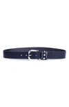 Linea Pelle Studded Multi Keeper Belt In Black