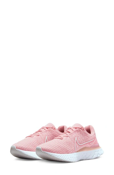 Nike React Infinity Flyknit Running Shoe In Pink Glaze/ White/ Pink