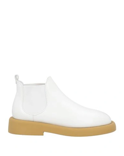 Marsèll Woman Ankle Boots White Size 8 Calfskin