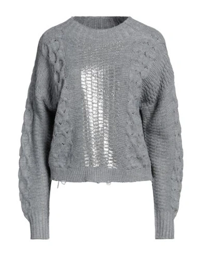 Kaos Woman Sweater Grey Size M Acrylic, Polyester In Grey