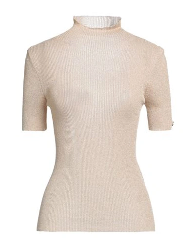 Twinset Woman Turtleneck Sand Size Xs Viscose, Polyamide, Polyester In Beige