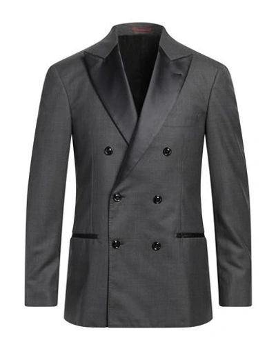 Brunello Cucinelli Man Suit Lead Size 38 Virgin Wool, Silk In Grey