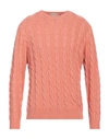 Cashmere Company Man Sweater Salmon Pink Size 42 Wool, Cashmere