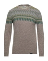 Brooksfield Man Sweater Taupe Size 46 Virgin Wool, Polyamide In Grey