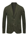 Brooksfield Man Blazer Military Green Size 42 Cotton, Linen