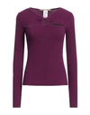 Angela Davis Woman Sweater Plum Size M Viscose, Polyester, Polyamide In Purple