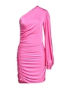House Of Amen Woman Mini Dress Fuchsia Size 6 Polyamide, Elastane In Pink
