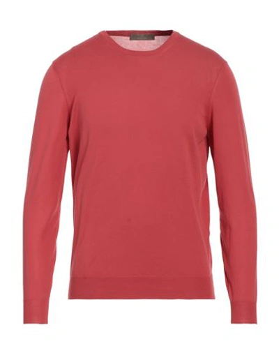 Cruciani Man Sweater Coral Size 44 Cotton In Red