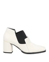 Ixos Woman Ankle Boots Ivory Size 8 Leather, Textile Fibers In White