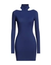 Amazuìn High-neck Mini Dress In Blue