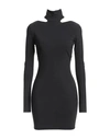 AMAZUÌN AMAZUÌN WOMAN MINI DRESS BLACK SIZE ONESIZE POLYAMIDE, ELASTANE