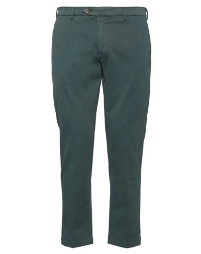 Lardini Man Pants Dark Green Size 34 Cotton, Elastane