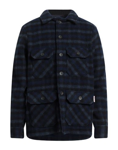 Holubar Man Shirt Midnight Blue Size M Wool, Polyester
