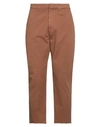 Pence Man Pants Brown Size 36 Cotton, Elastane In Brown