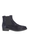 Tod's Woman Ankle Boots Midnight Blue Size 8 Soft Leather