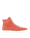 Hogan Rebel Woman Sneakers Rust Size 7 Soft Leather In Red