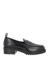 Aeyde Woman Loafers Black Size 11 Calfskin In Black