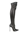 Casadei Woman Knee Boots Black Size 7 Soft Leather In Black