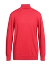 Grey Daniele Alessandrini Man Turtleneck Red Size 44 Acrylic, Wool