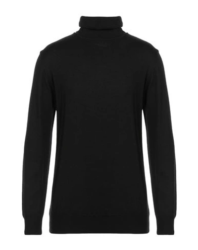 Grey Daniele Alessandrini Man Turtleneck Black Size 38 Recycled Wool, Polyamide In Black