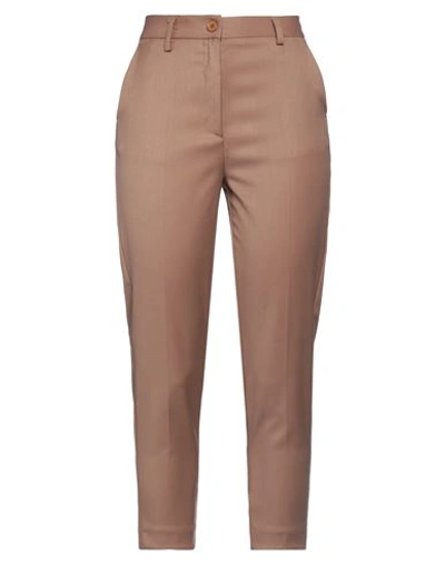 Vicolo Woman Pants Brown Size S Polyester, Viscose, Elastane