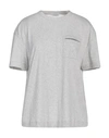 Brunello Cucinelli Woman T-shirt Light Grey Size Xl Cotton, Brass