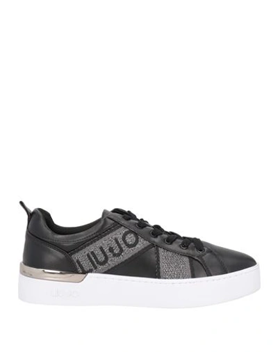 Liu •jo Woman Sneakers Black Size 7 Textile Fibers