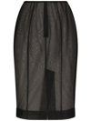 Dolce & Gabbana Marquisette Midi Pencil Skirt In Black