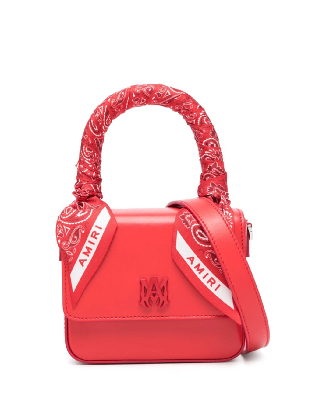 ハンドバッグ Amiri MICRO MA HANDBAG Amiri Micro MA Crystal-Embellished Leather Top Handle Bag