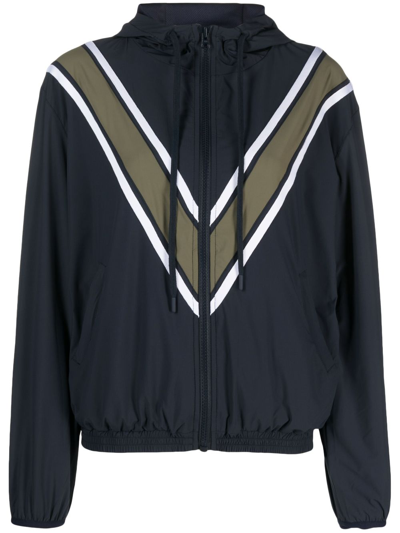 The Upside Lila Chevron-print Lightweight Jacket In Blue