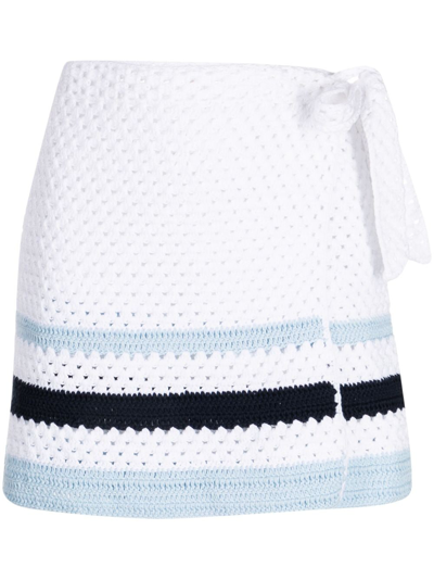 The Upside Crochet-knit A-line Miniskirt In White