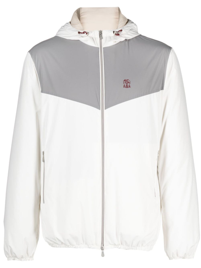 Brunello Cucinelli Water-resistant Hooded Jacket In White