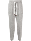 Brunello Cucinelli Drawstring Cashmere Track Pants In Grey