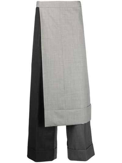 Thom Browne Collage Trouser-skirt In Grey