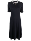 Tommy Hilfiger Polo-collar Short-sleeve Midi Dress In Blue