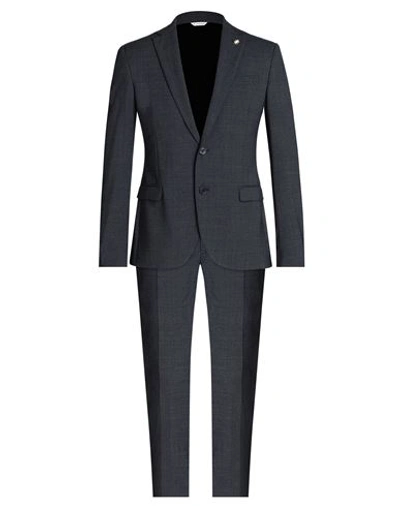 Manuel Ritz Man Suit Midnight Blue Size 38 Polyester, Viscose, Elastane In Blue