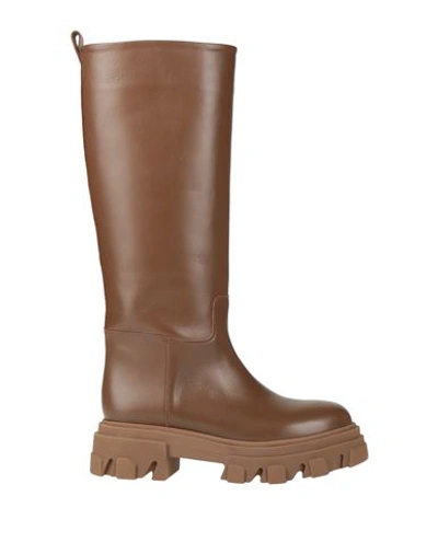 Gia X Pernille Teisbaek 40mm Leather Combat Boots In Brown