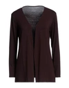 Majestic Filatures Woman Cardigan Dark Brown Size 3 Viscose, Elastane