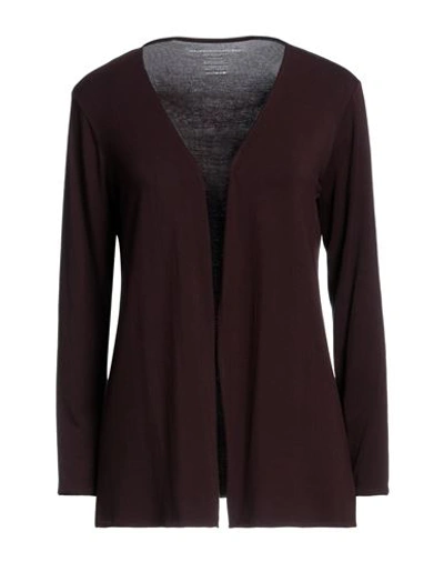 Majestic Filatures Woman Cardigan Dark Brown Size 3 Viscose, Elastane In Brown