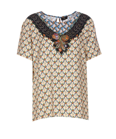 Etro Floral Print Top In Negro