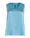 Manila Grace Woman Top Light Blue Size 6 Silk